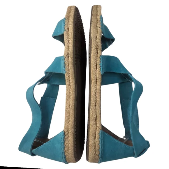 UGG Mila Suede Leather Gladiator Espadrille Sandals NEW Womens 10 Blue Open Toe - Picture 8 of 10